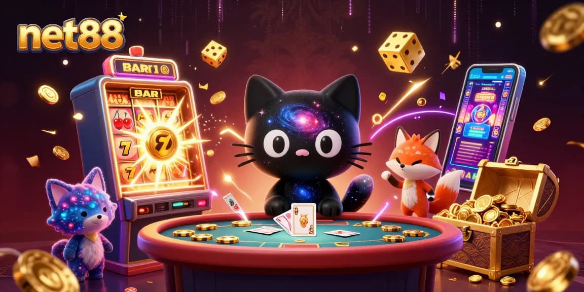Experience thrilling gameplay at net88 with vibrant cosmic creatures at a dynamic casino table.