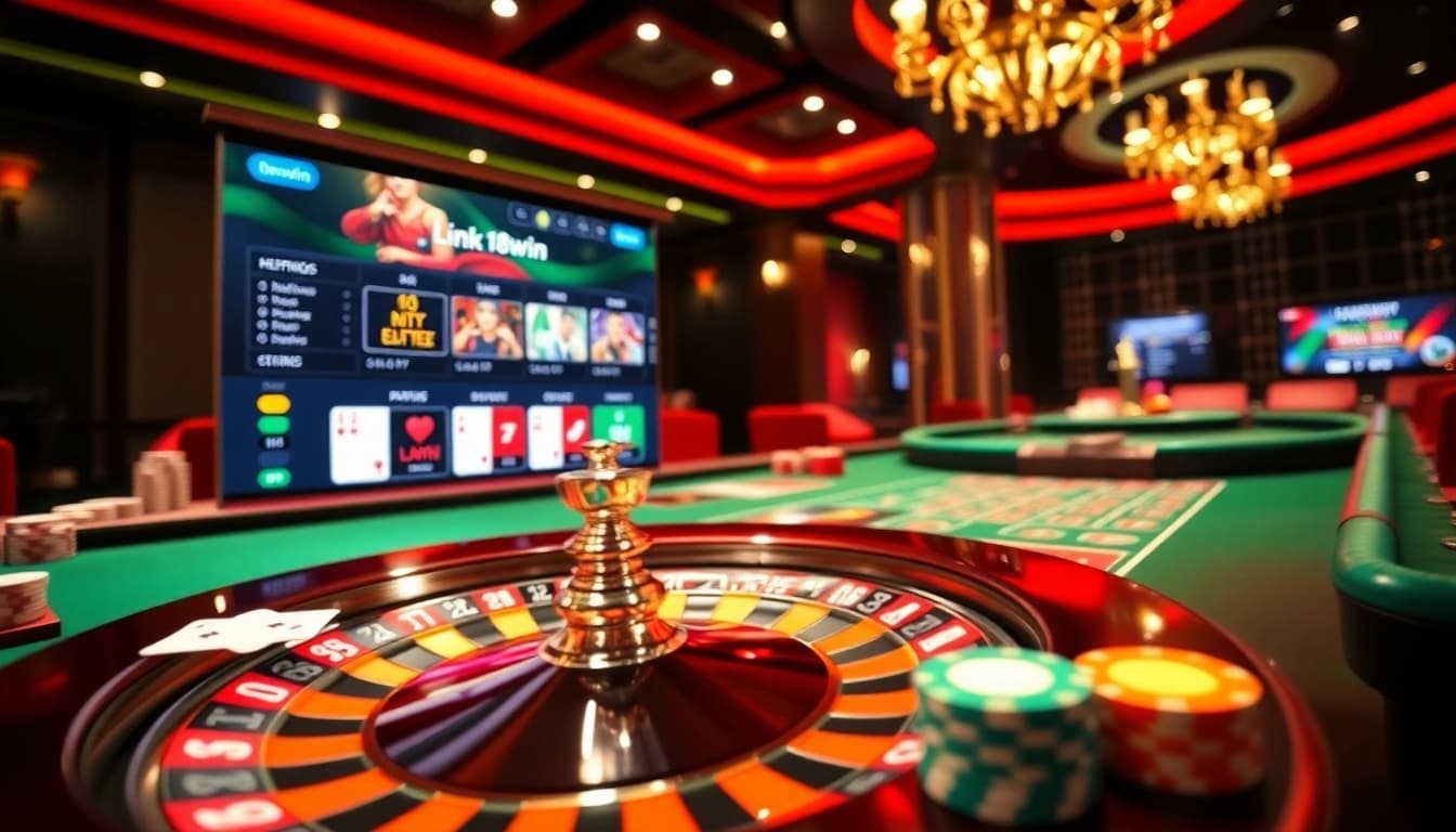 Engage in thrilling online gameplay at link 18win with poker chips and casino cards