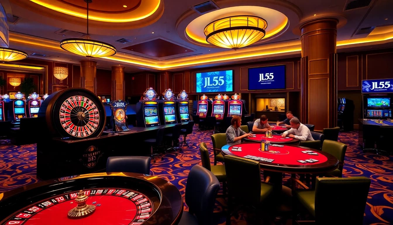 Engage with thrilling gambling action at JL55 casino tables featuring exciting games and luxurious decor.