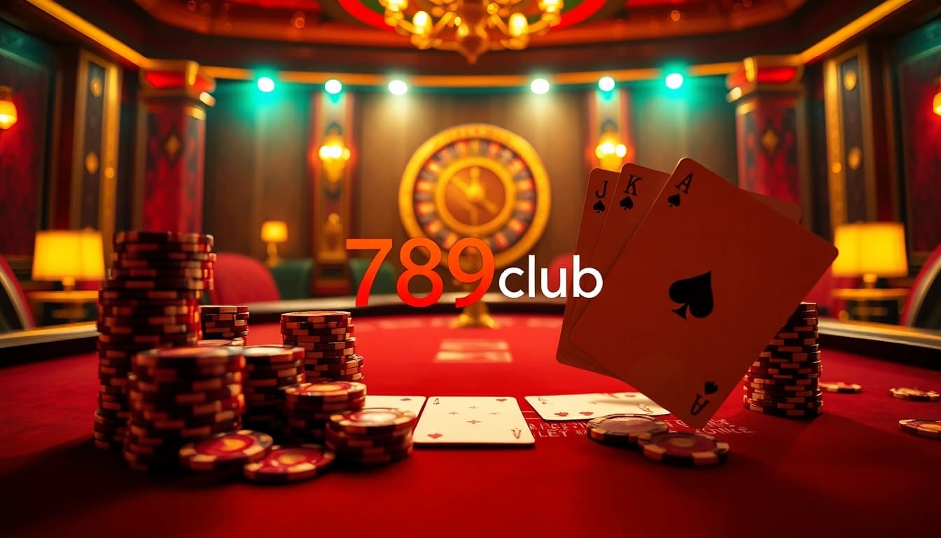 Engaging poker setup showcasing 789club's luxury gaming atmosphere with vibrant colors and detailed props.