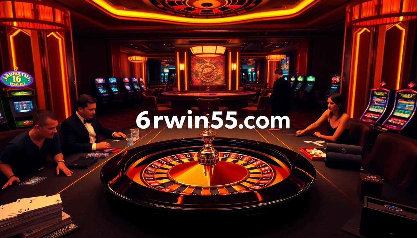Winning strategy in action at 6rwin55.com with luxurious roulette table and excited players.