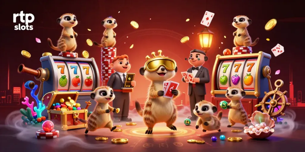 Join the fun with rtp slots as meerkats run a colorful casino operation filled with treasures.
