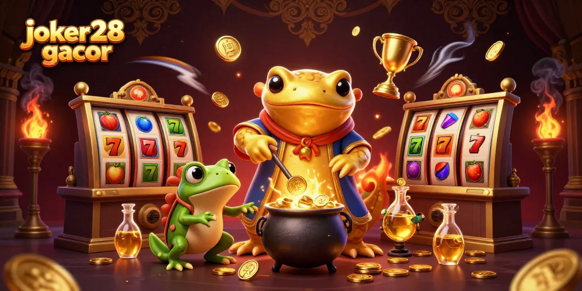 Permainan slot joker28 gacor dengan alkemis dan koin emas mengalir di ruang laboratorium.
