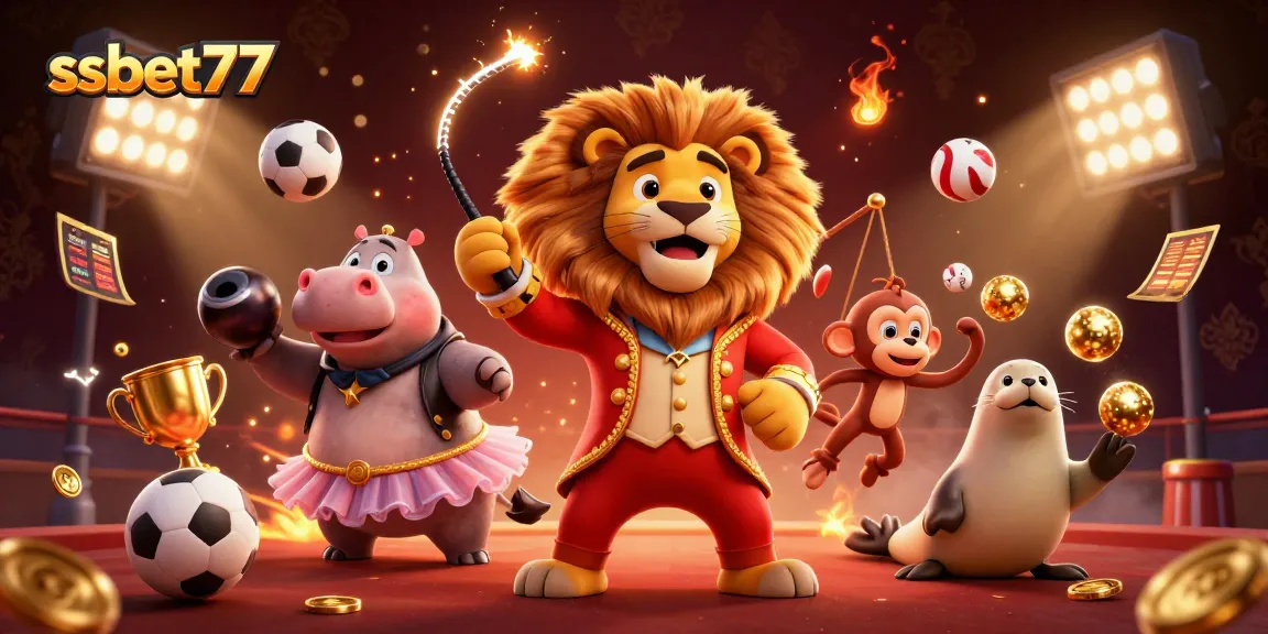 Engage in thrilling gaming action at ssbet77 with vibrant circus characters and dynamic sports elements.