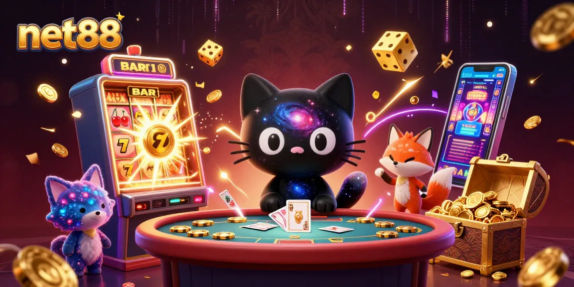 Experience thrilling gameplay at net88 with vibrant cosmic creatures at a dynamic casino table.
