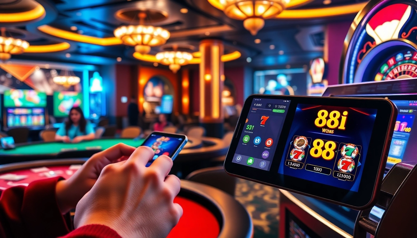 Experience the thrill of the 88i game amidst a vibrant online casino atmosphere filled with exciting gaming elements.