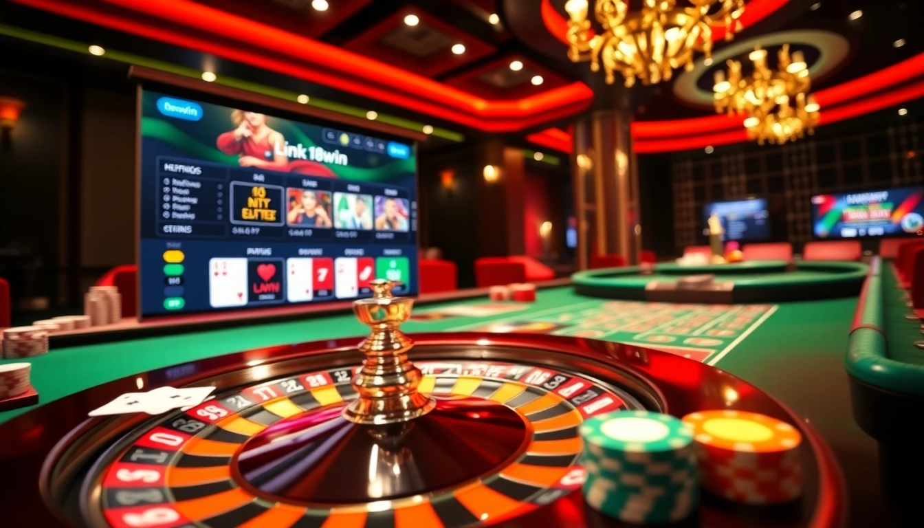 Engage in thrilling online gameplay at link 18win with poker chips and casino cards