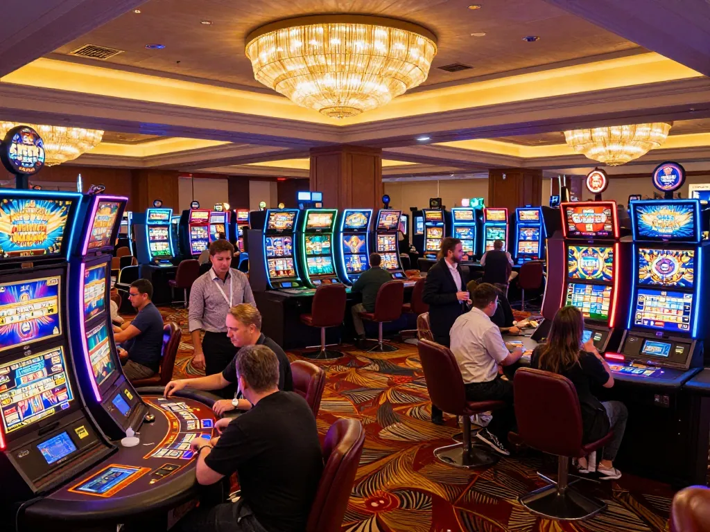 king33 players enjoying vibrant online gameplay at a casino floor