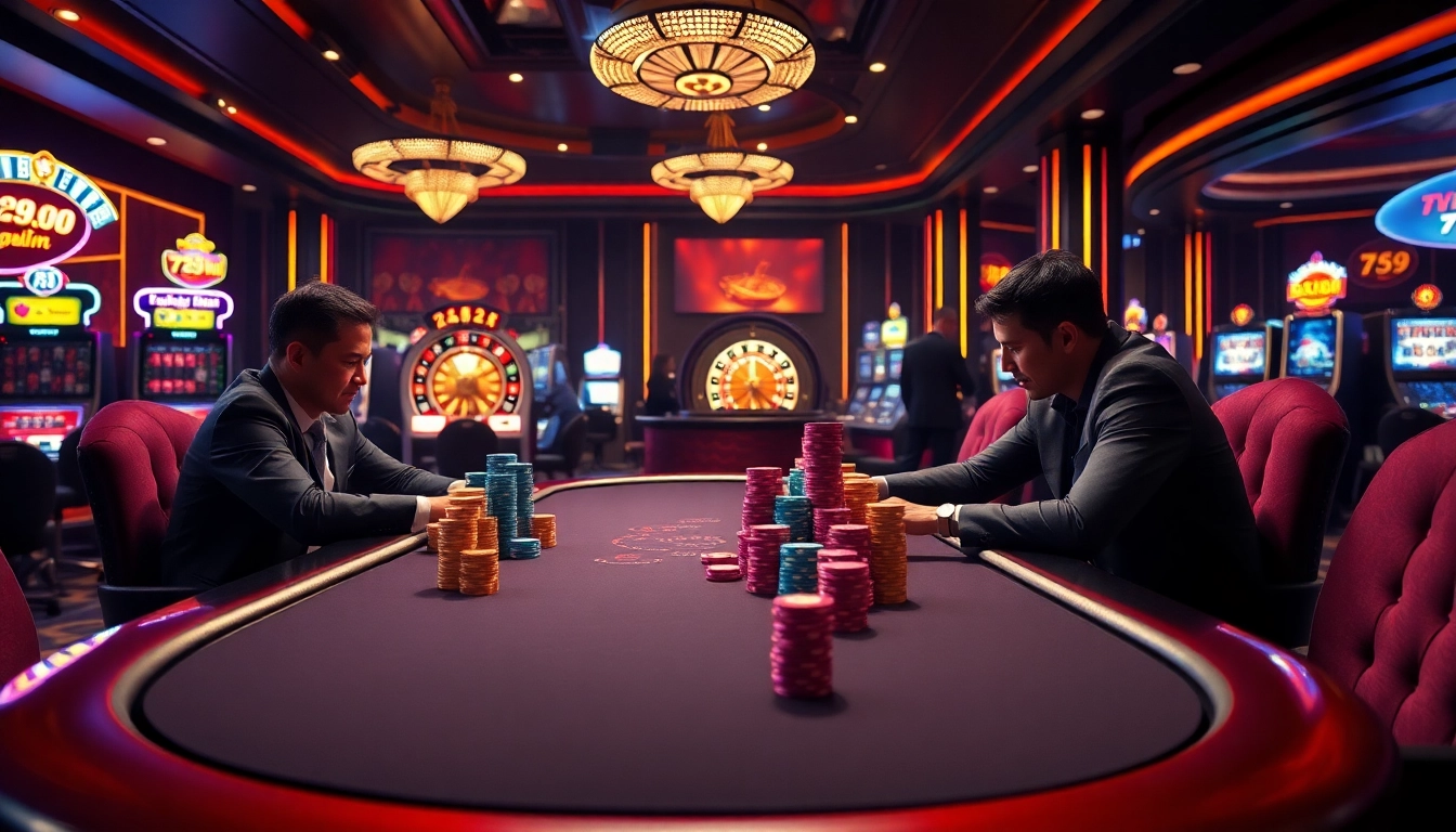 Engaging players at a poker table highlight 789win's thrilling casino experience.
