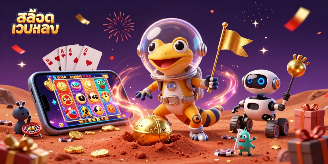 Spin the reels with สล็อตเว็บตรง as the Martian gecko discovers a golden casino on Mars.