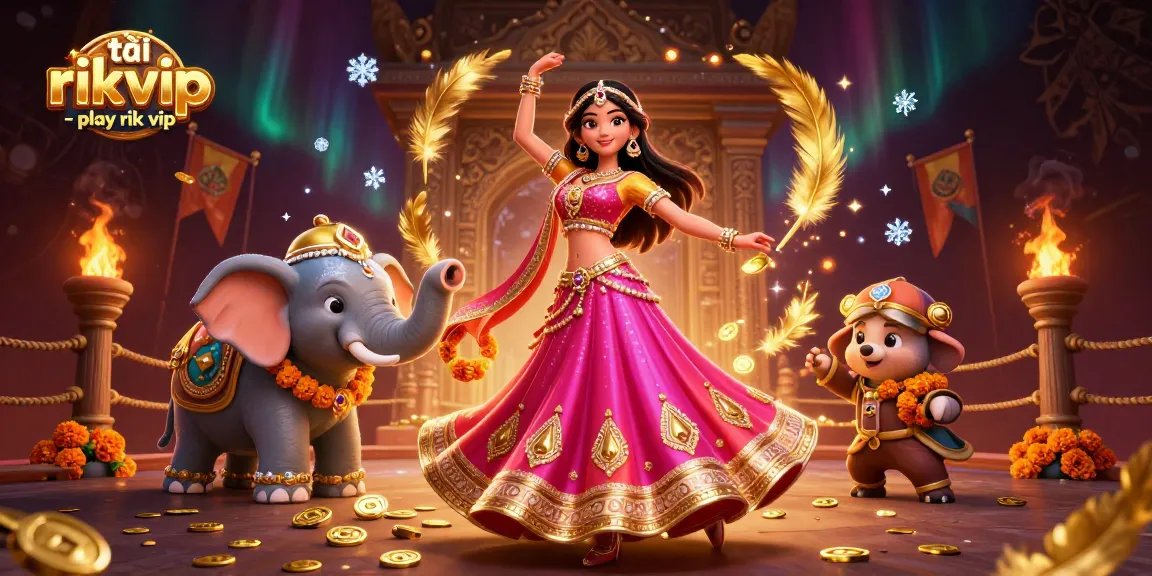 Play tải rikvip with immersive features, including golden coins and vibrant characters in a casino setting.
