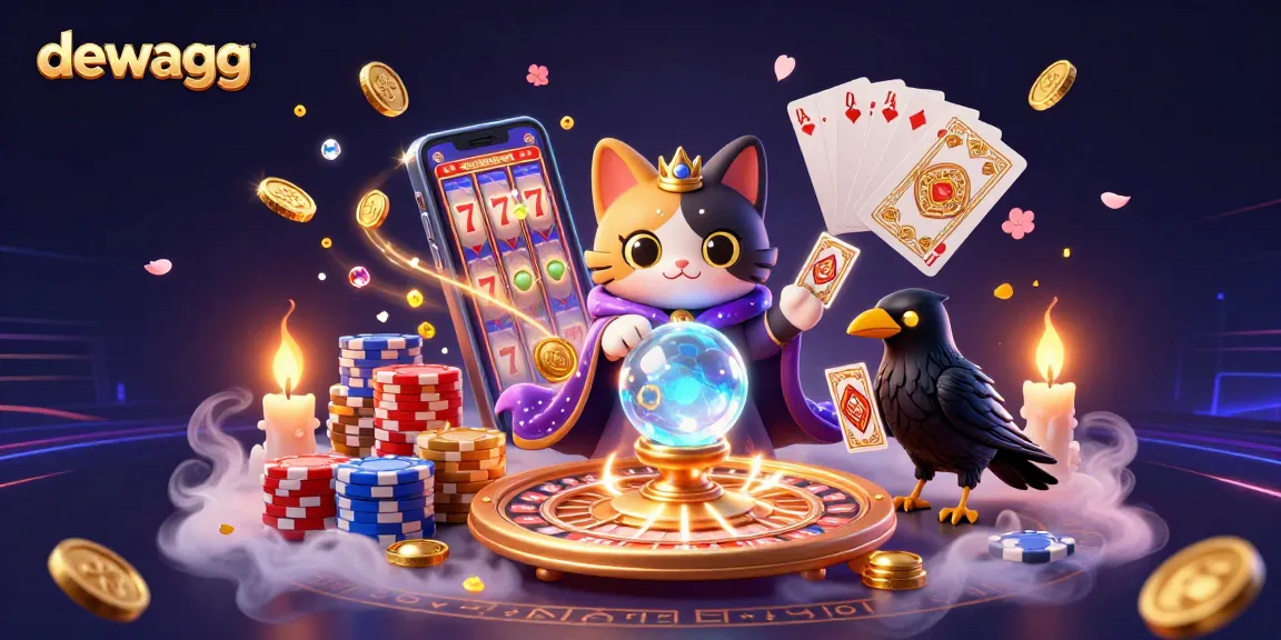 Experience the thrill of dewagg gambling with a vibrant casino scene featuring mystical characters and dynamic gaming elements.