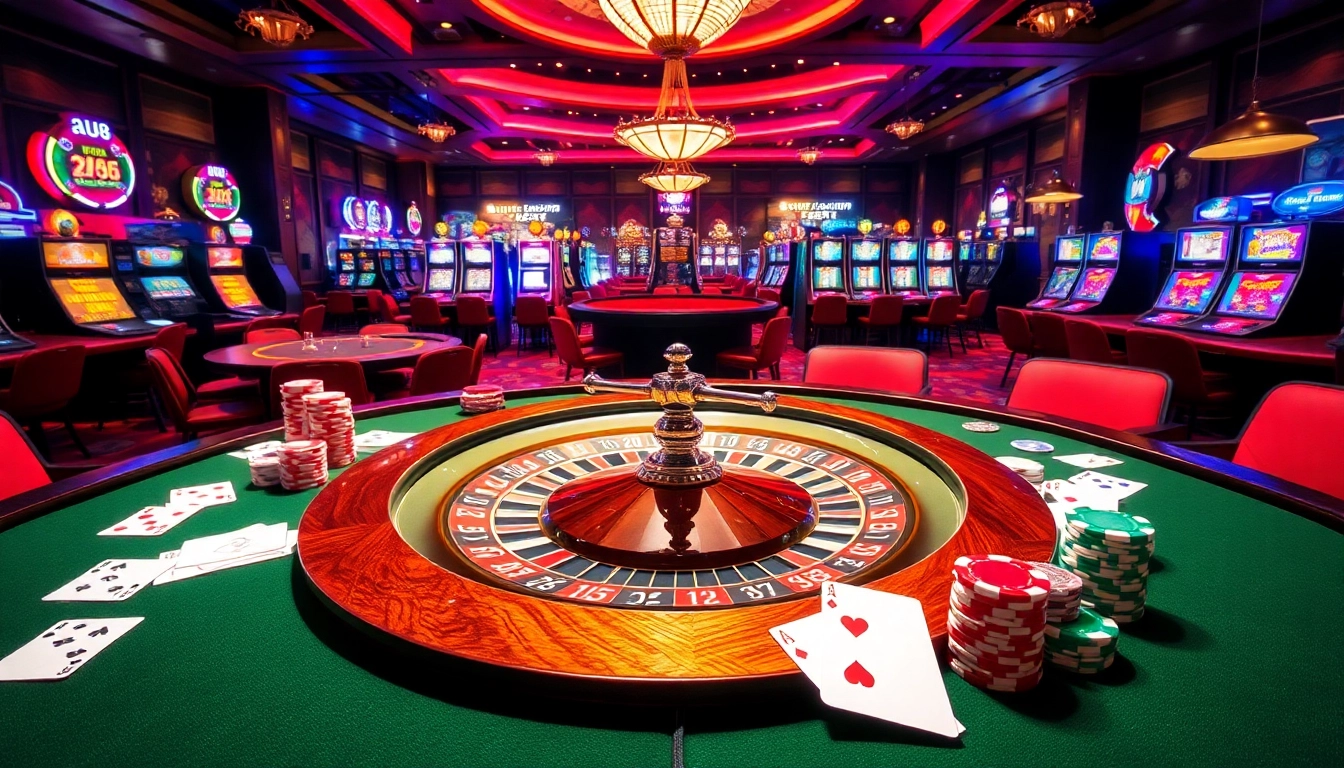 Experience excitement at AU88 casino with vibrant tables, roulette, and poker action.