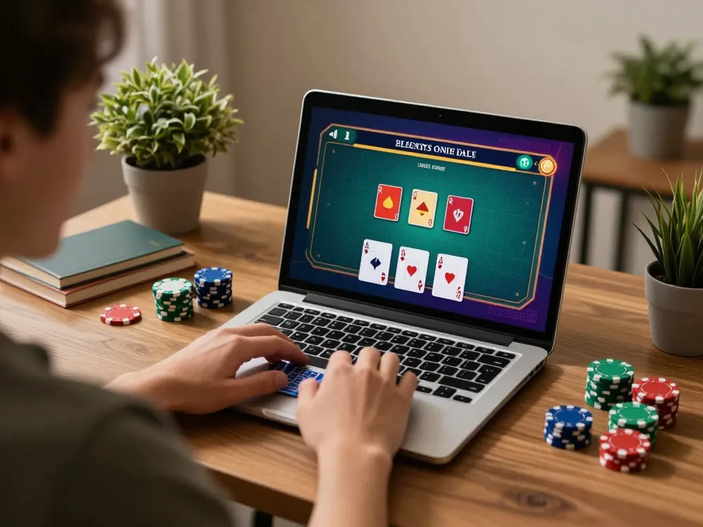 UGDEWA players strategizing in a cozy home poker game, displaying vibrant cards and betting excitement.