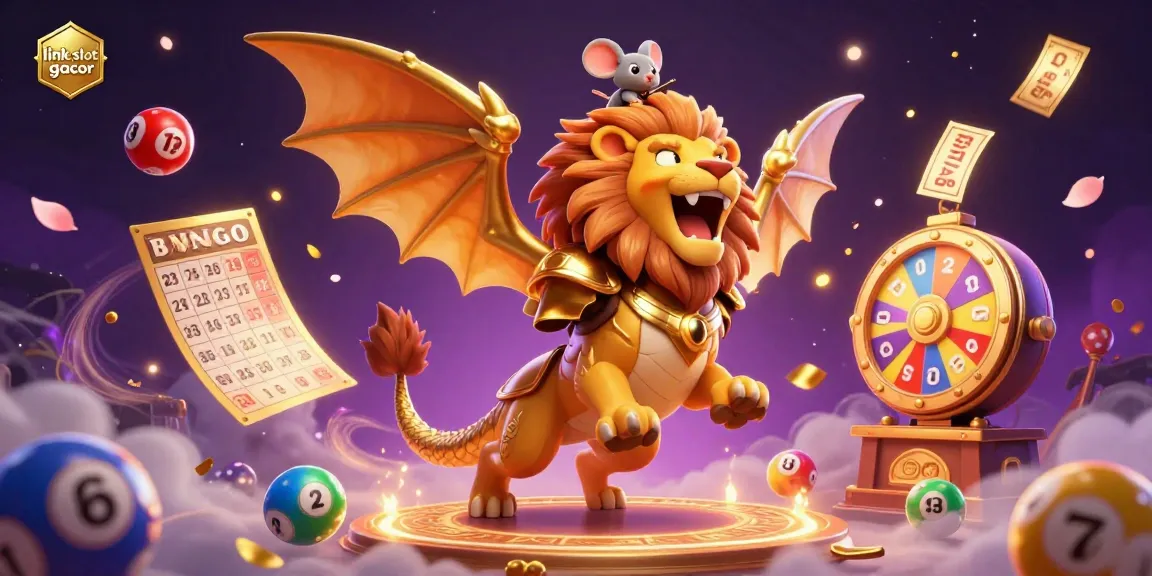 Experience thrilling wins with the link slot gacor in this vibrant 3D illustration, showcasing dynamic gambling elements.