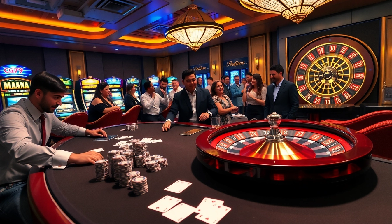 Trải nghiệm trò chơi đầy hứng khởi tại cg79, nổi bật với các bàn poker sống động và máy xèng lấp lánh.