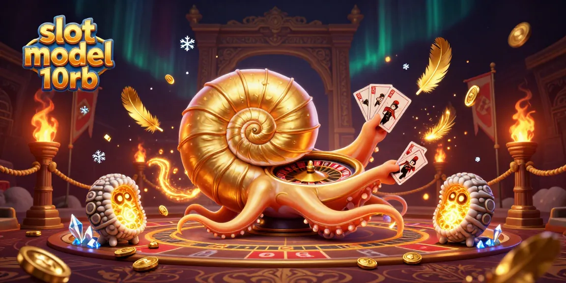 Experience the thrill of slot modal 10rb with an epic gaming scene featuring an ancient nautilus and golden coins.