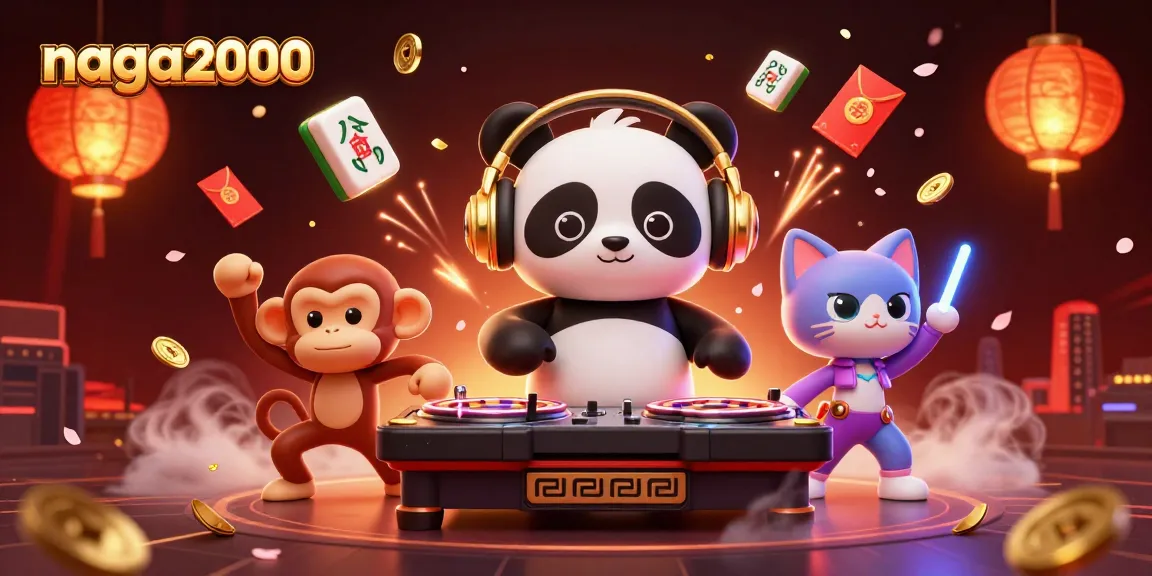 Naga2000 menghadirkan keseruan bermain slot dengan panda DJ dan kucing raver yang memikat.