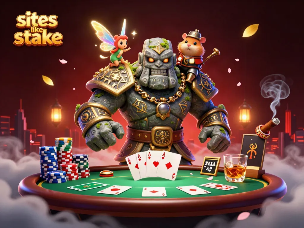 Engage in thrilling games like Stake with top alternatives showcasing poker chips and cards