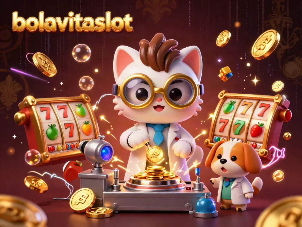 Spinning slot reels and jackpot counters at bolavitaslot, showcasing excitement and thrilling gameplay.