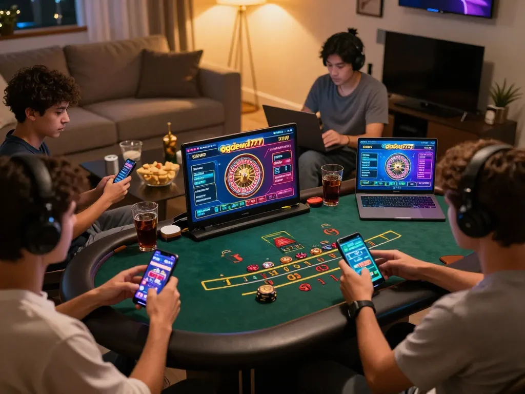 Pemain yang terlibat menikmati permainan dealer langsung di platform kasino ggdewa777 dalam suasana modern.