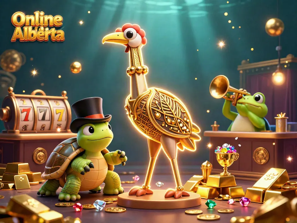Engage with thrilling experiences at Online Casino Alberta, showcasing vibrant slots, jewels, and playful characters.