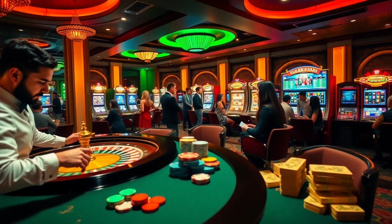 An engaging scene from https://789winss.net showing an elegant roulette table and excited players enjoying online casino games.