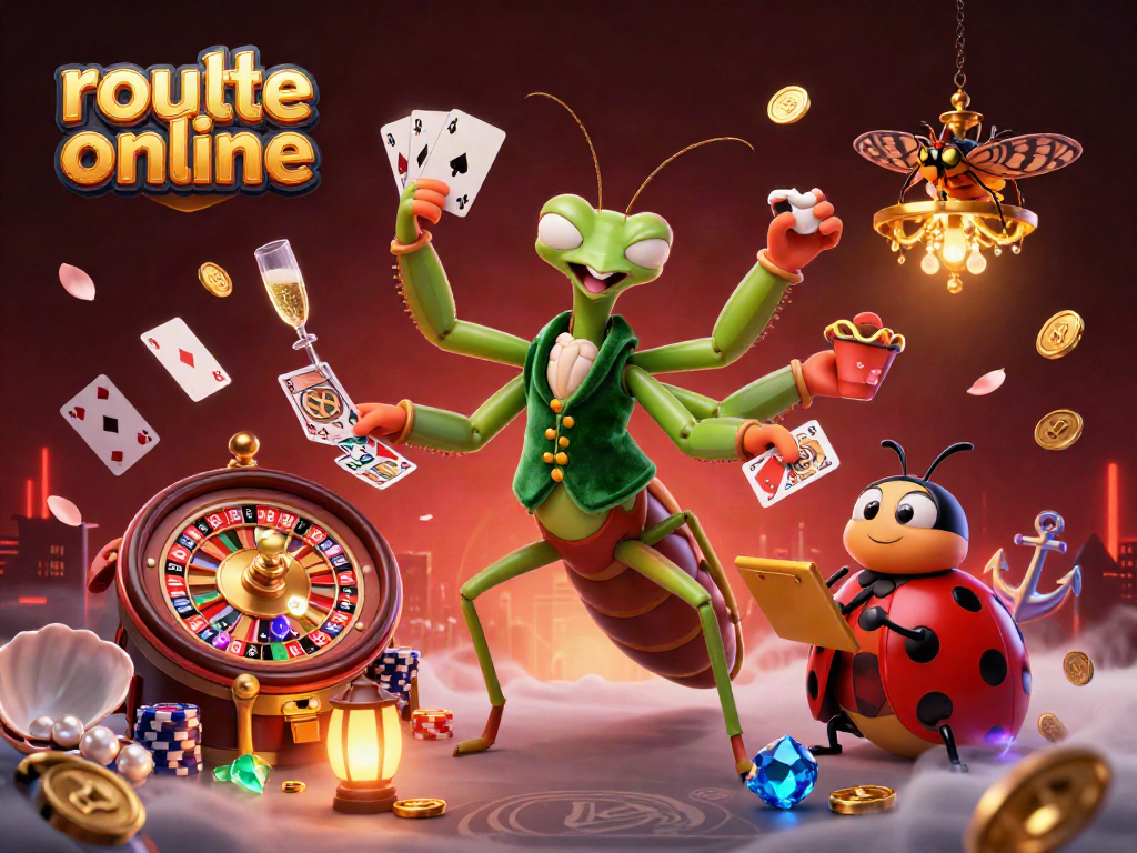 Experience the excitement of roulette online with a whimsical casino scene featuring vibrant characters and elements.