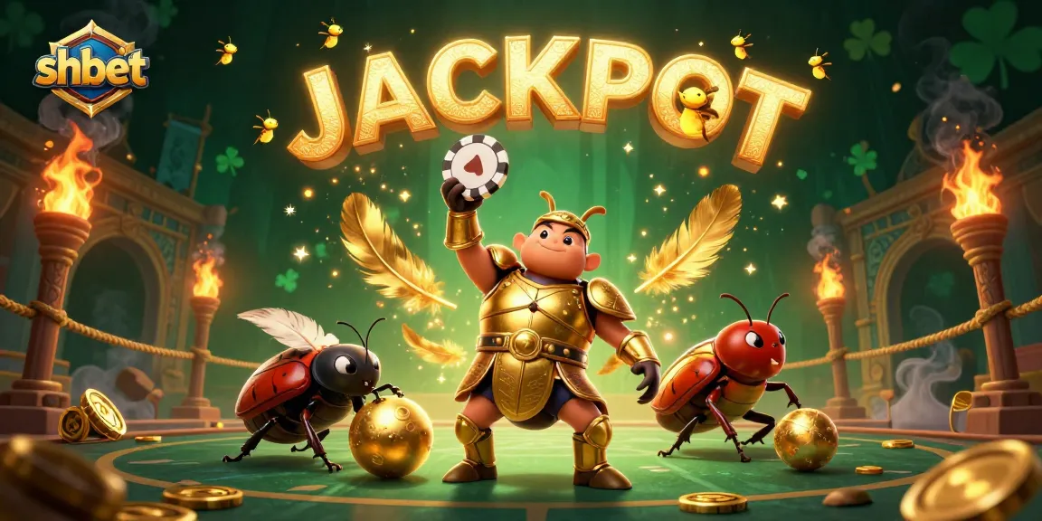 Engage with shbet's vibrant casino adventure featuring a hero beetle championing poker excitement.