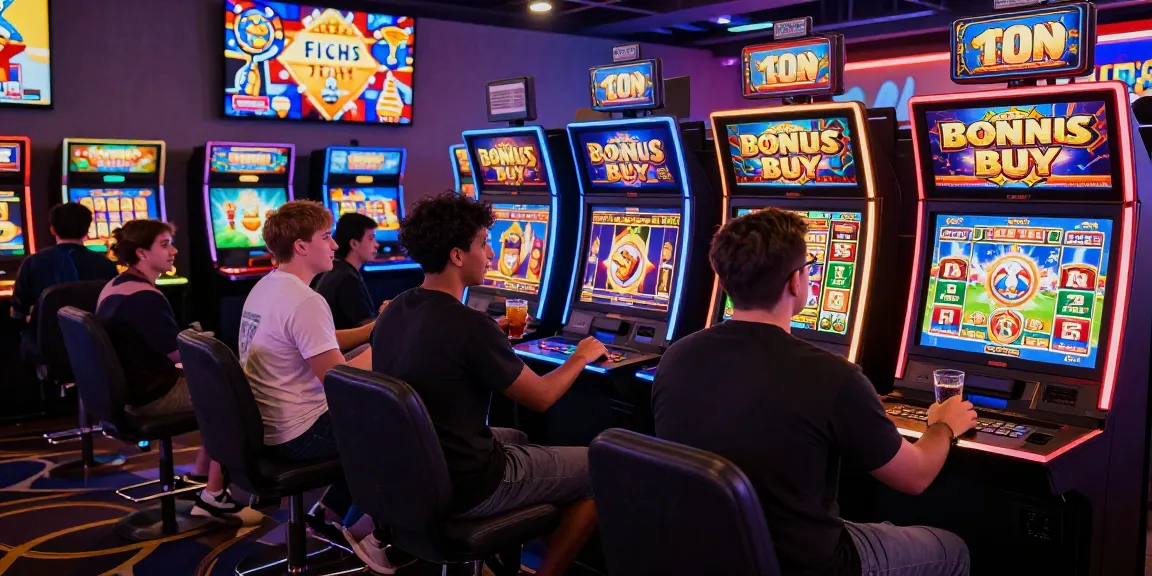 Engaged players at cocomaya.co.uk enjoying exciting Bonus Buy Slots in a vibrant online gaming atmosphere.