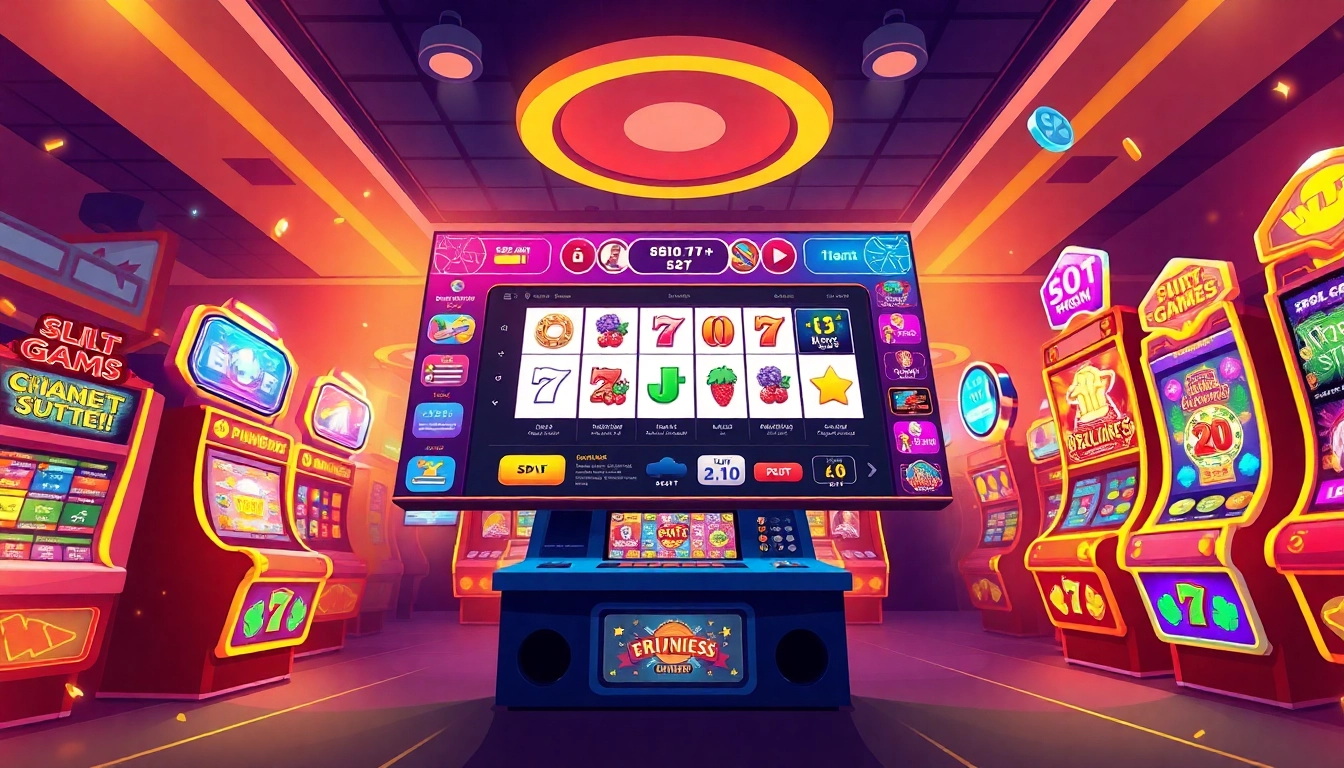 Situs kode4d showcasing an interactive online gaming platform with colorful slot machines and a user-friendly interface.