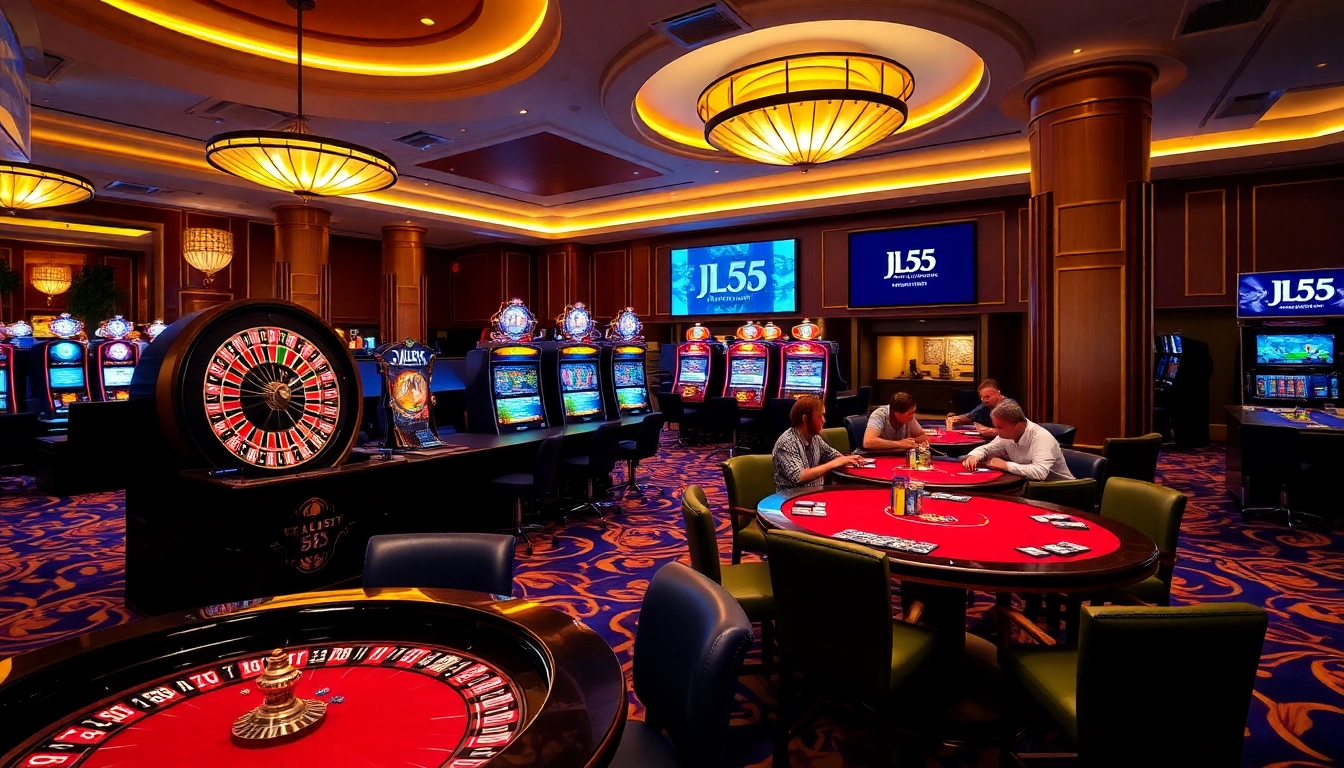 Engage with thrilling gambling action at JL55 casino tables featuring exciting games and luxurious decor.