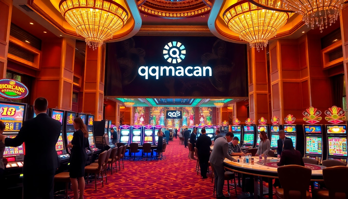 Experience the thrill of winning with qqmacan at our luxurious casino, featuring vibrant slot machines and exciting games.