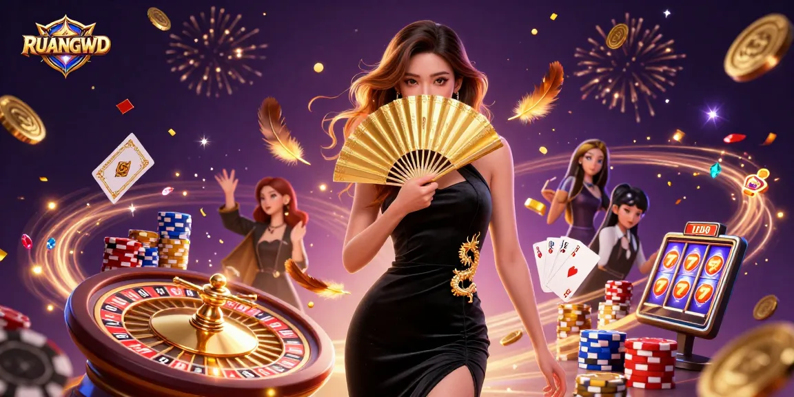 Experience thrilling gameplay with RUANGWD's enchanting casino scene, showcasing rich gaming elements.