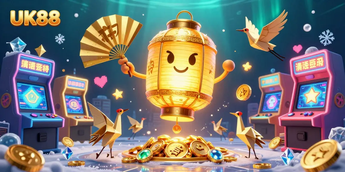 Experience gaming excitement with UK88's vibrant casino scene featuring colorful characters and elements.
