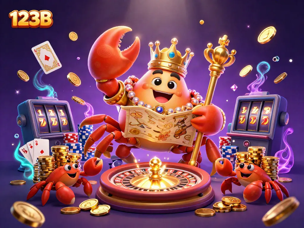 Experience thrilling gameplay with the 123B golden crab emperor and vivid casino elements.