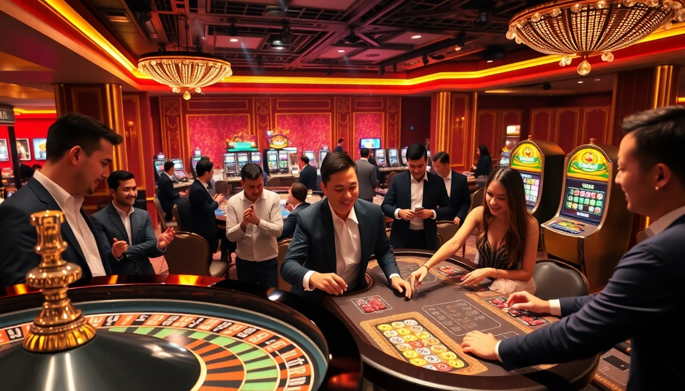 Xoso66 offers vibrant casino excitement with players enjoying roulette, poker, and slot machines.