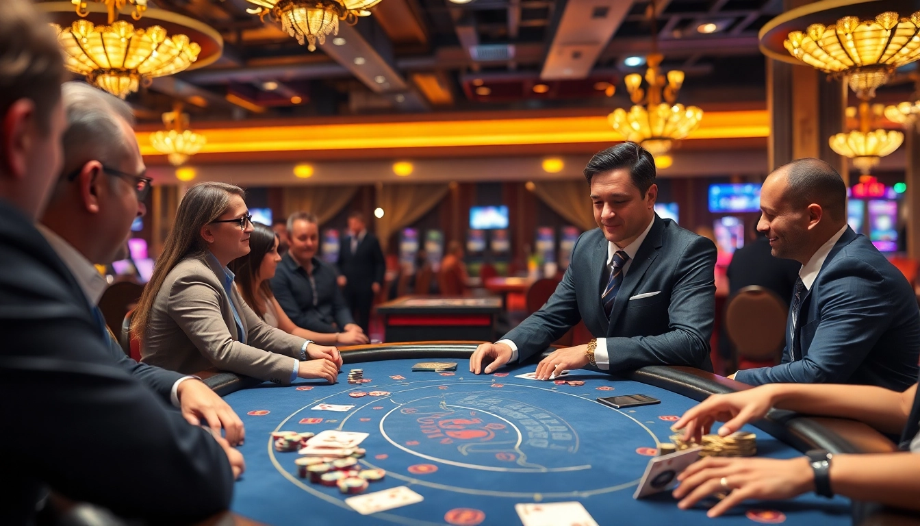 Menghadapi arus hoki di meja blackjack yang ramai dengan pemain dan suasana kasino yang ceria.