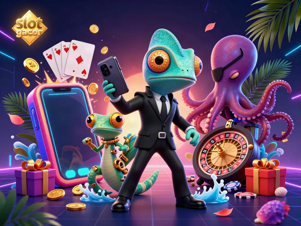 Experience thrilling slot gacor action with this detailed illustration of vibrant gaming elements.