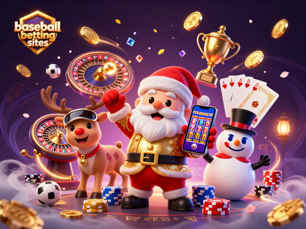 Experience thrilling action on baseball betting sites with Santa and friends celebrating wins!