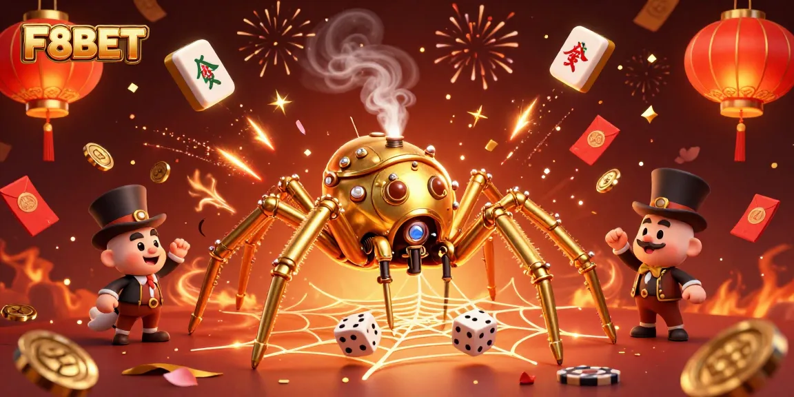Engage with F8BET's dynamic 3D gaming experience featuring playful casino elements.