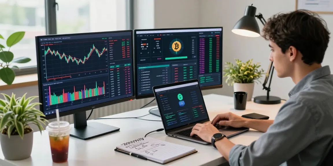 Cricbet cryptocurrency trading workspace with market charts and secure hardware wallet.