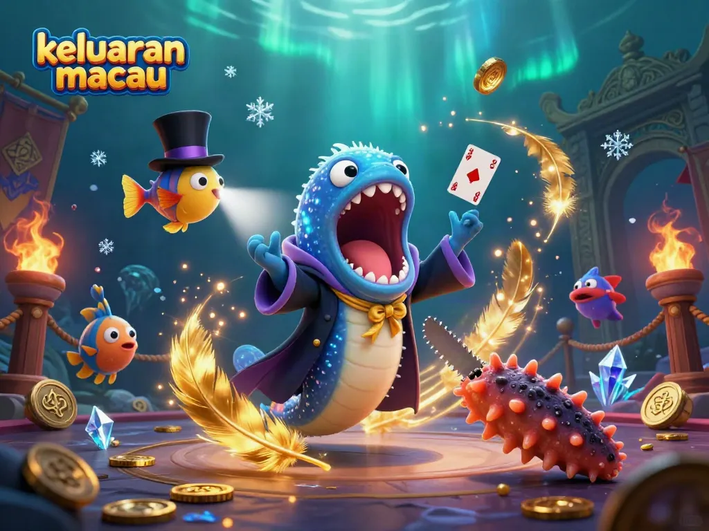 Keluaran macau hari ini ditampilkan dalam ilustrasi 3D dengan karakter unik dan elemen perjudian menarik.