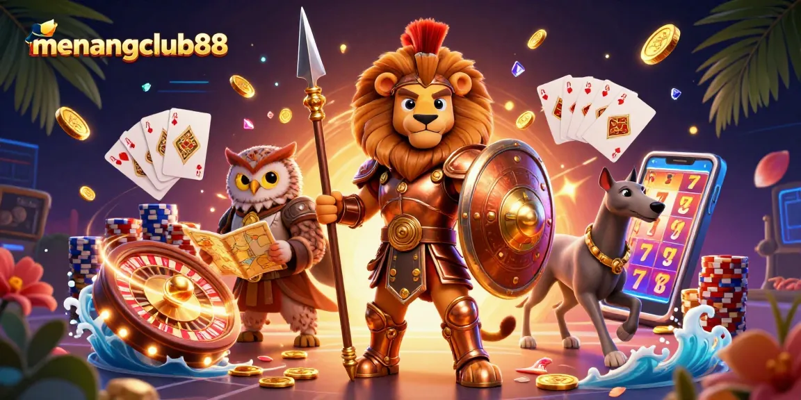 Experience thrilling gameplay at menangclub88 with a captivating fantasy-themed casino scene featuring iconic characters.