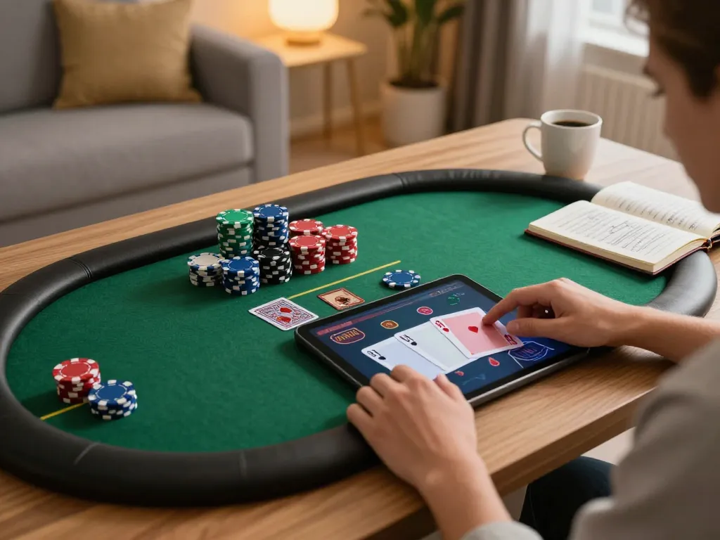 Engaging online gambling experience with dn88 displayed on tablet at home gaming setup.