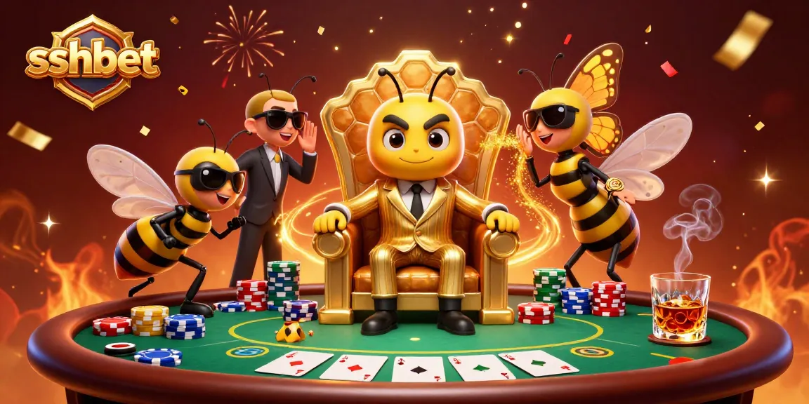 Experience exciting gameplay at sshbet with a vibrant casino scene featuring a bumblebee mob boss.