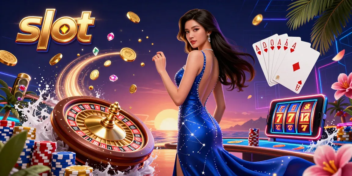 Spin slot reels and unleash cascading golden coins in this vivid casino illustration.