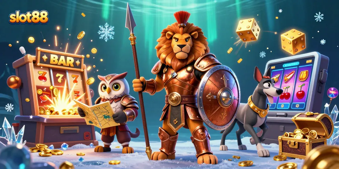 Memenangkan slot88 dengan jackpot koin berkilau dalam ilustrasi kasino yang menarik.