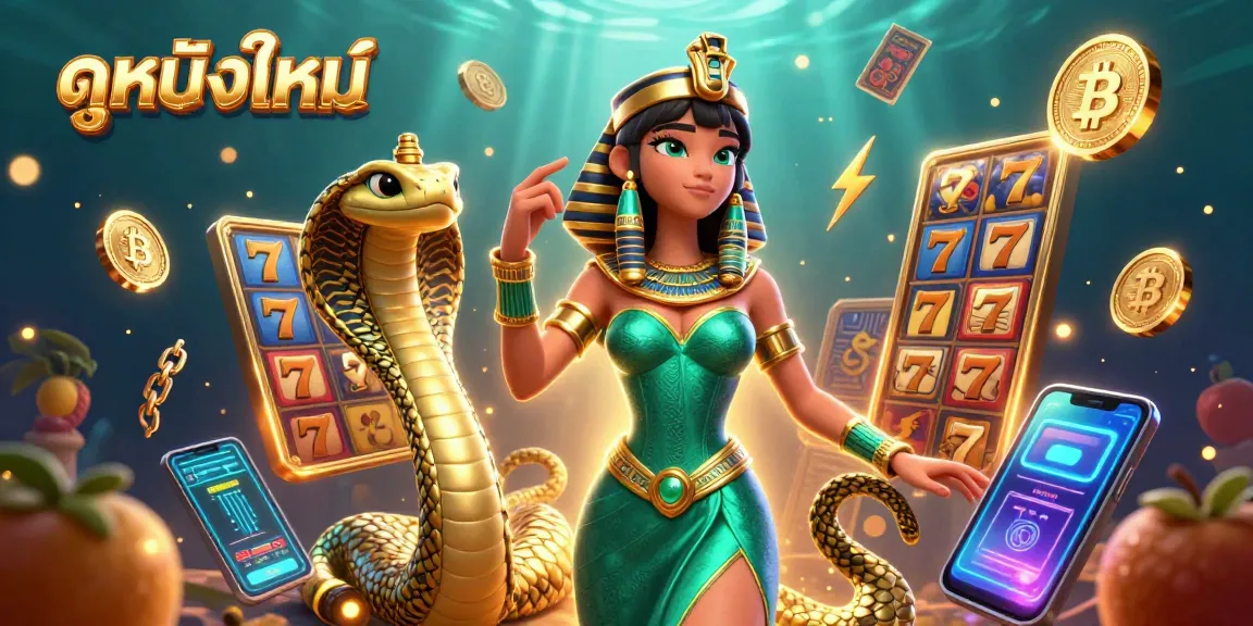 Engage with ดูหนังใหม่ featuring enticing slots and gaming elements, showcasing a vibrant casino atmosphere.