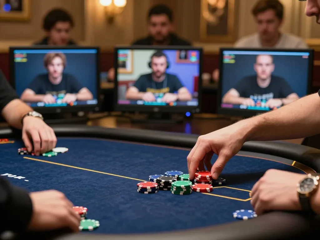 IDNSCORE online poker game showcasing players placing bets and engaging in competition